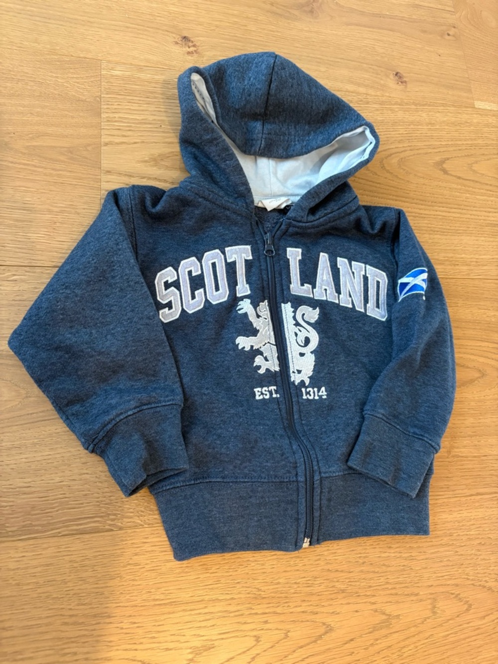 Scotland Navy Zip-Up Hooded Kids Sweatshirt